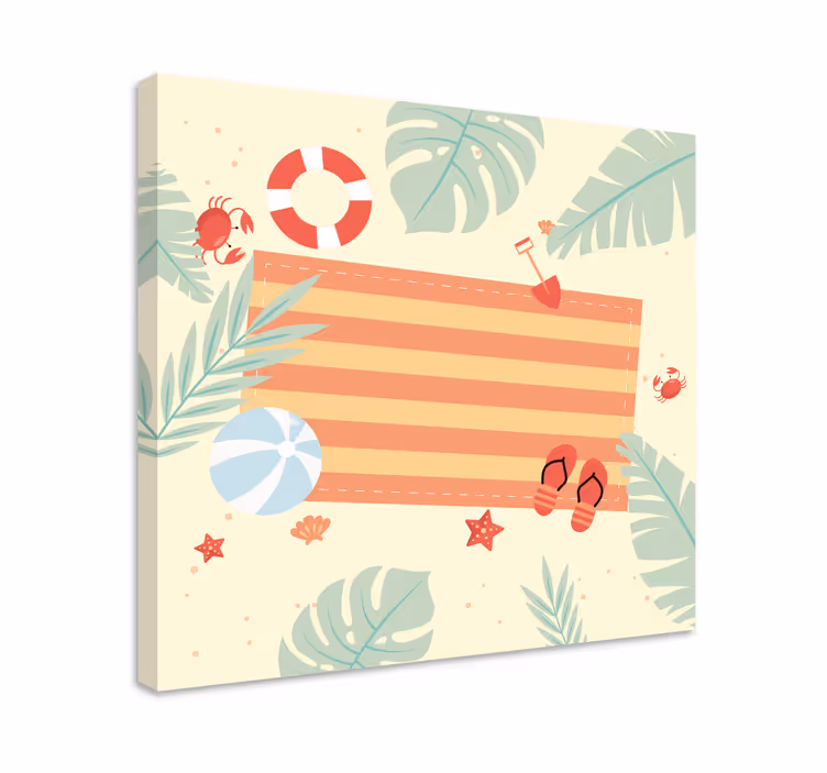 Tableau moderne Conception de plage d'été plat organique - TenStickers