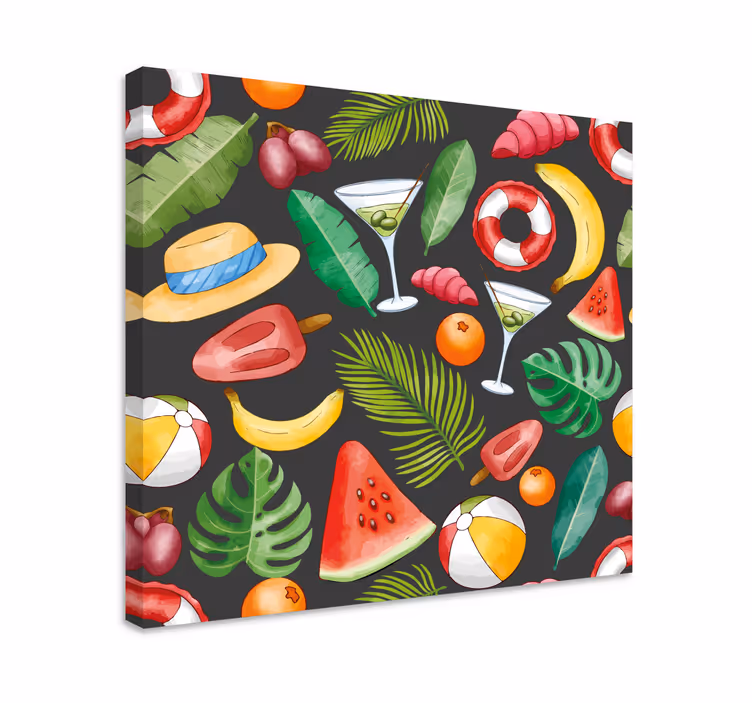 Tableau fruits thème des rafraîchissements tropicaux - TenStickers