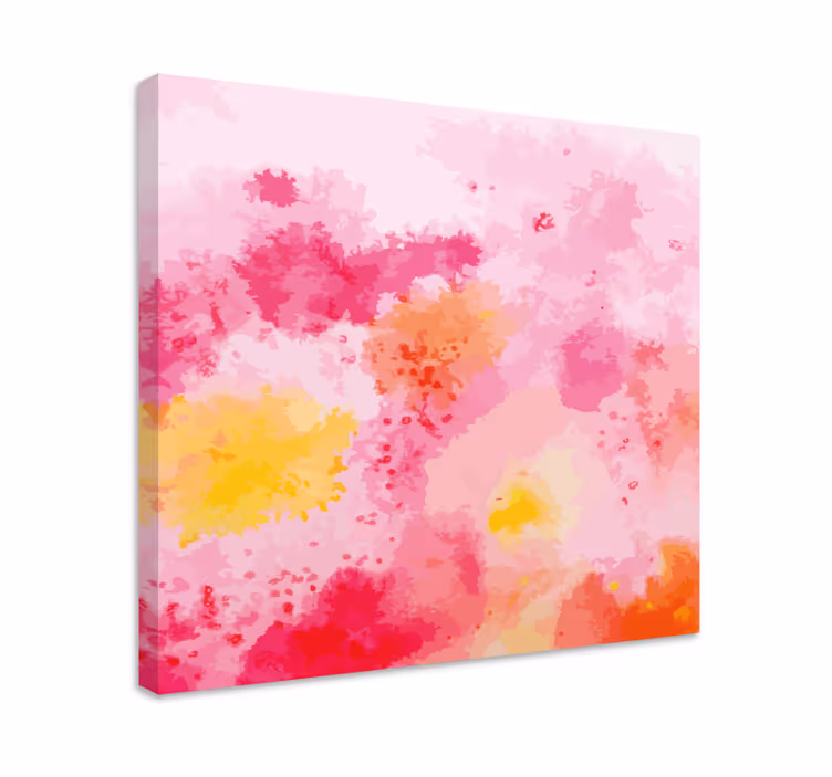 Tableau fleurs abstraites roses - TenStickers