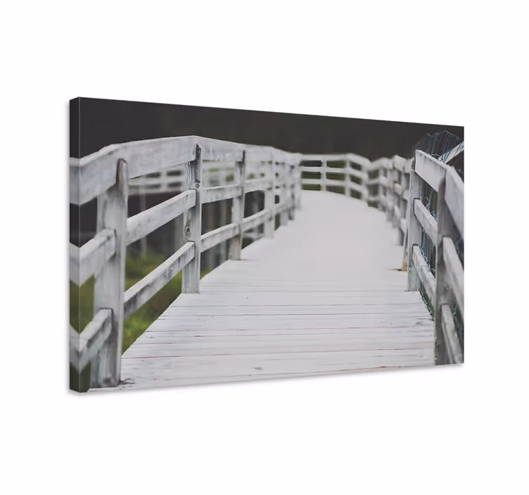 Tableau 3d Image de pont en bois blanc - TenStickers