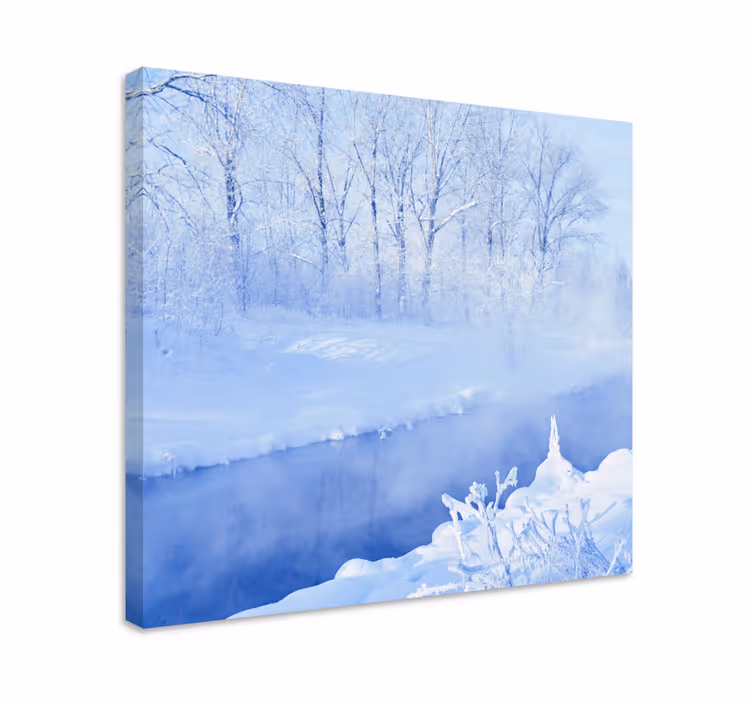 Tableau paysages vue de ruisseau en hiver - TenStickers