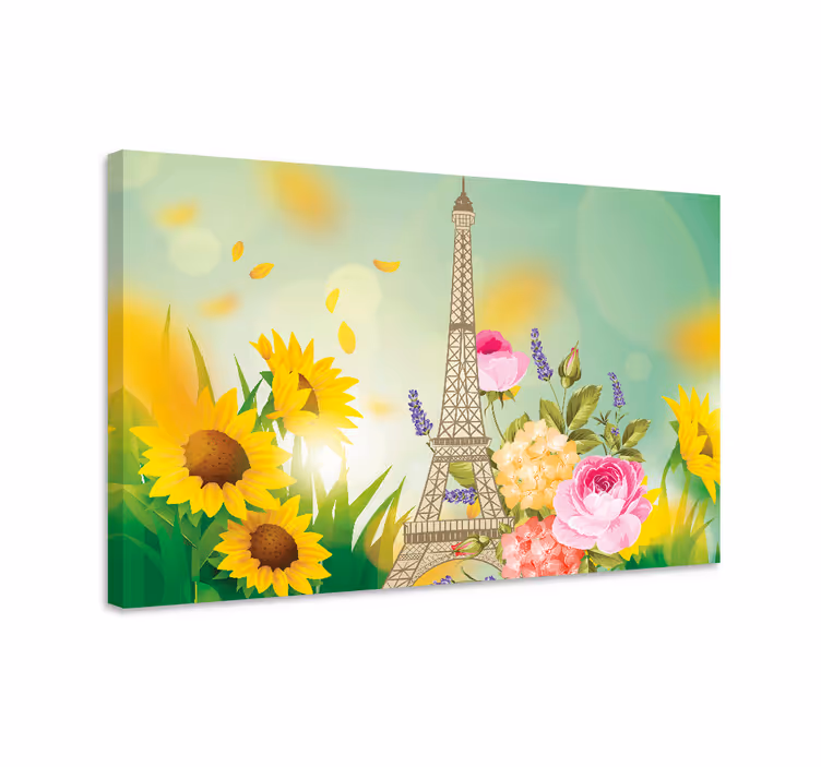 Tableau fleurs et plantes tour eiffel fleurie - TenStickers