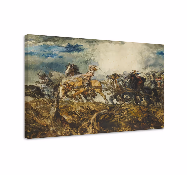 Tableau chevaux cavaliers historiques - TenStickers