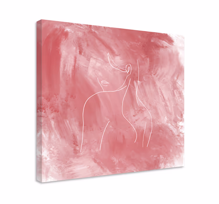 Tableau moderne Silhouette de femme sur une tableau rose - TenStickers