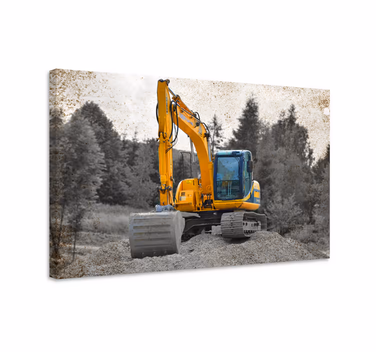 Tableau sports excavateur en action - TenStickers