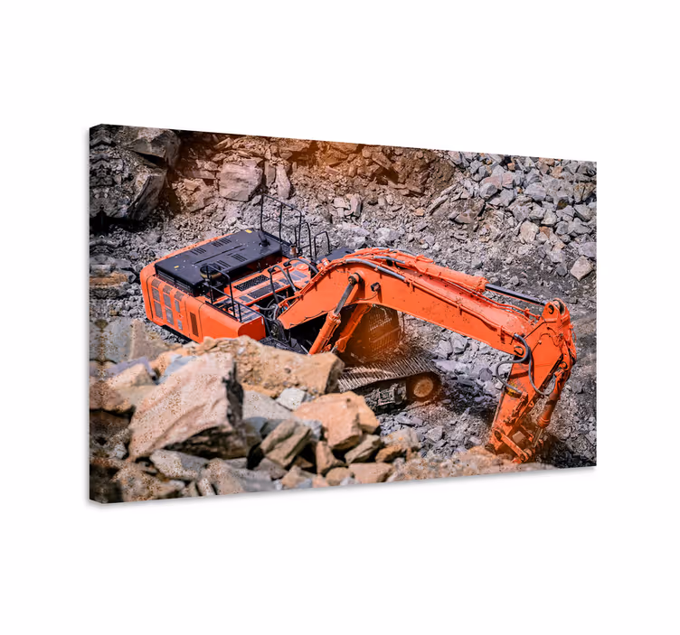 Tableau sports action excavateur lourd - TenStickers