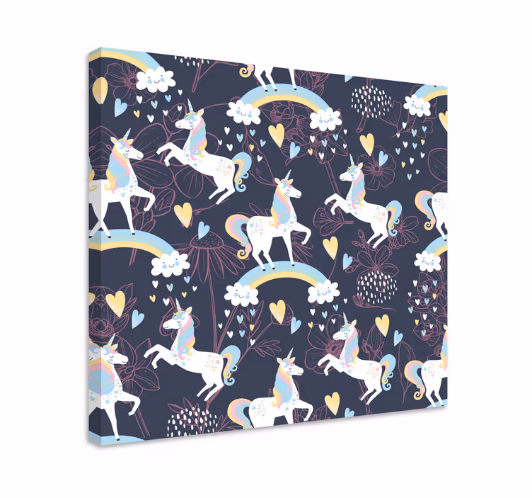 Tableau licorne enchanteurs de licornes jouant - TenStickers