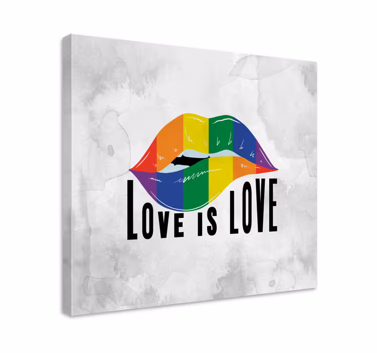 Tableau vintage Étreinte de lèvres arc-en-ciel - TenStickers