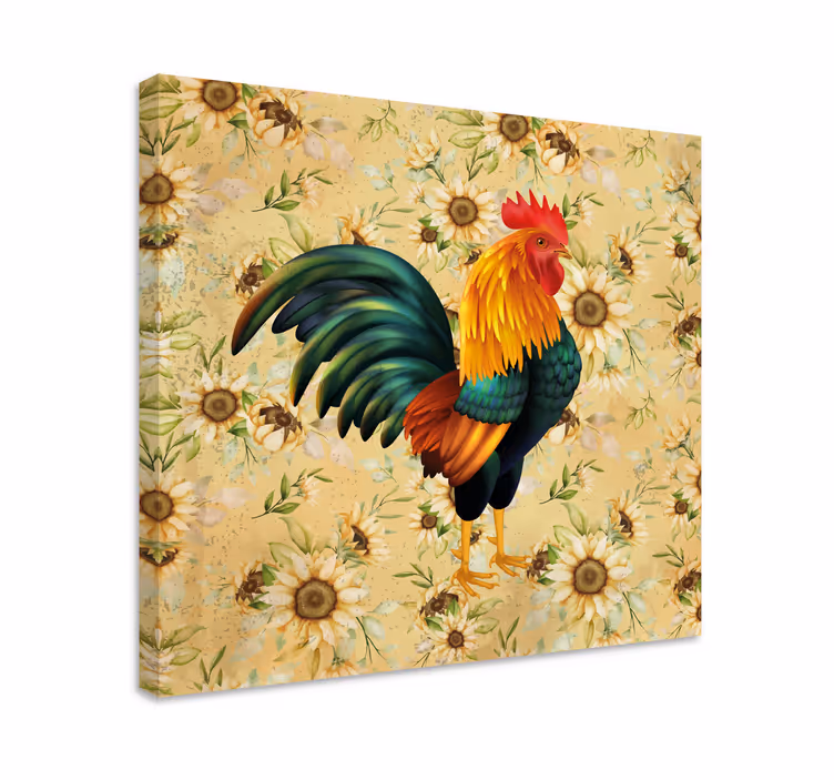 Tableau oiseaux portrait de coq vivant - TenStickers