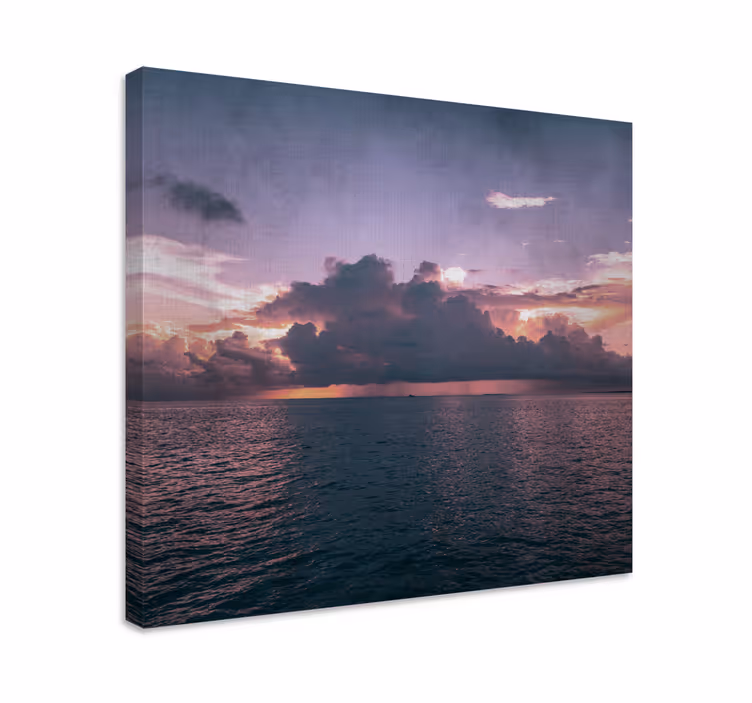 Tableau paysages océan détente au crépuscule - TenStickers