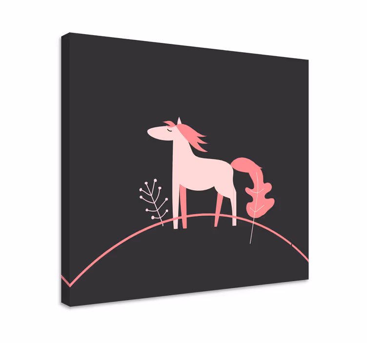 Tableau chevaux élégant rose - TenStickers