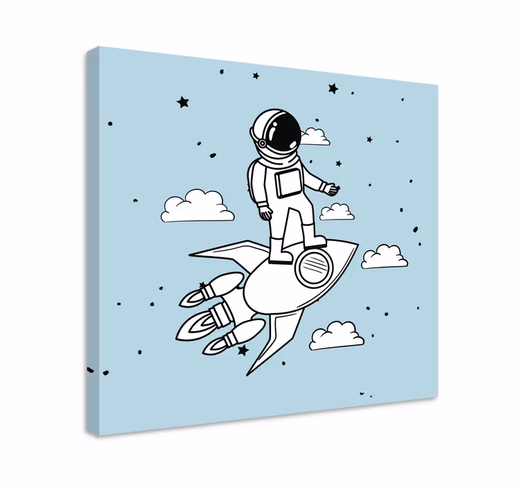 Tableau fruits aventure de l'astronaute fusée - TenStickers