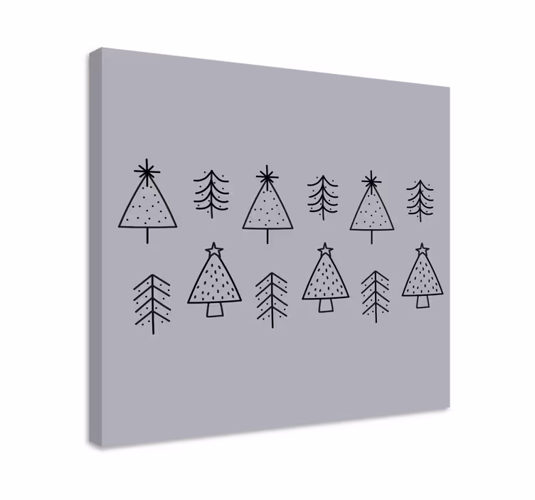 Tableau arbres sapins de noël stylisés - TenStickers