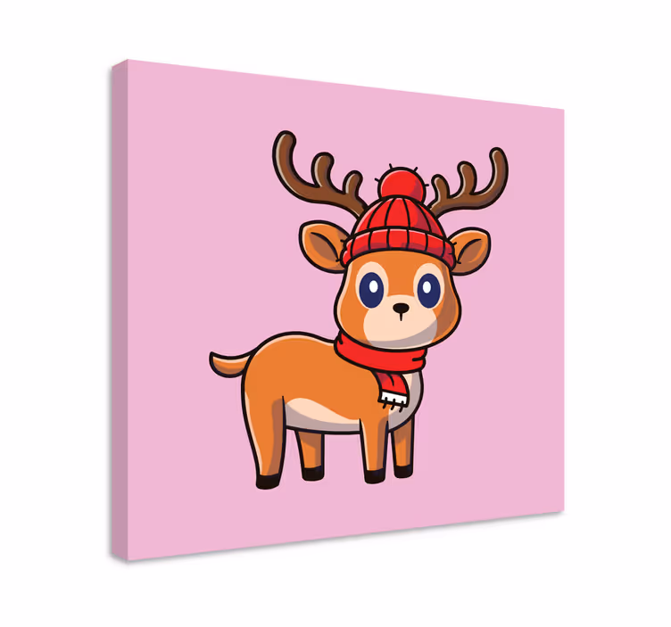 Tableau chevaux adorable cerf en dessin animé - TenStickers
