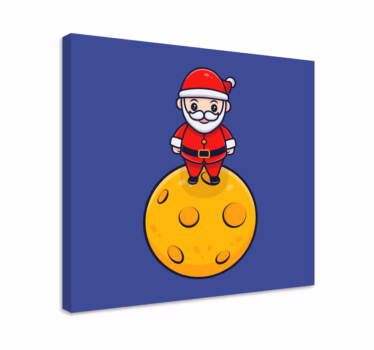 Tableau enfants santa sur la lune - TenStickers