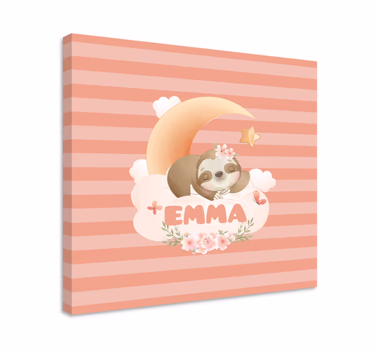 Tableau 3d paresseux et lune - TenStickers