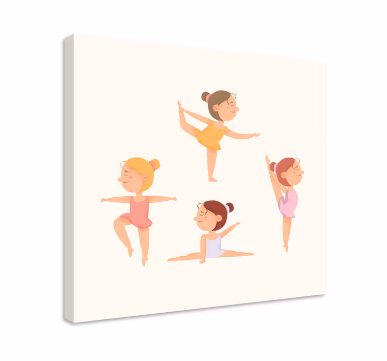Tableau enfant Ensemble de ballerines s'étirant - TenStickers