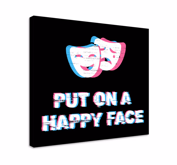 Tableau citation expression de visage heureux - TenStickers