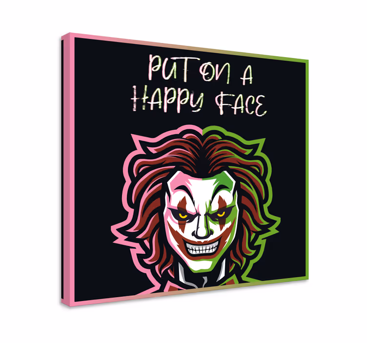 Tableau texte mettre un visage heureux - TenStickers