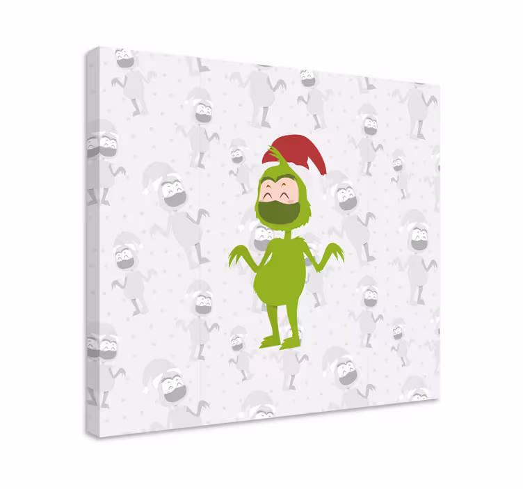 Tableau personnage heureux en vert - TenStickers