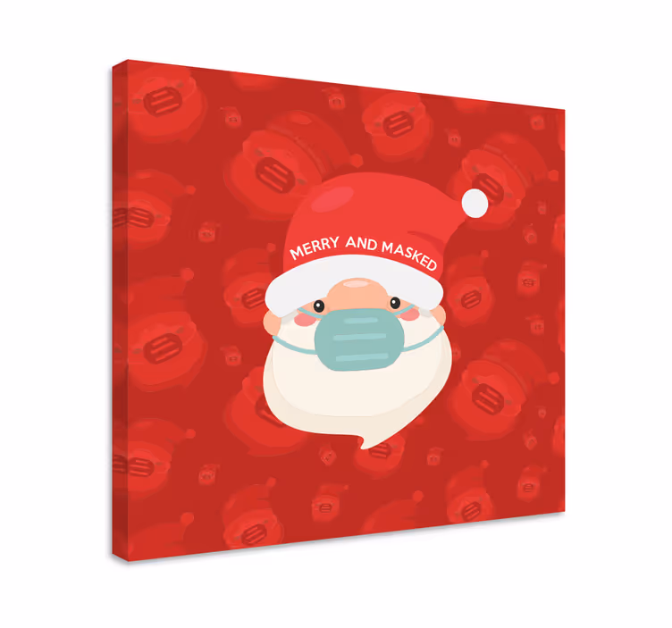 Tableau abc joyeux père noël avec masque - TenStickers