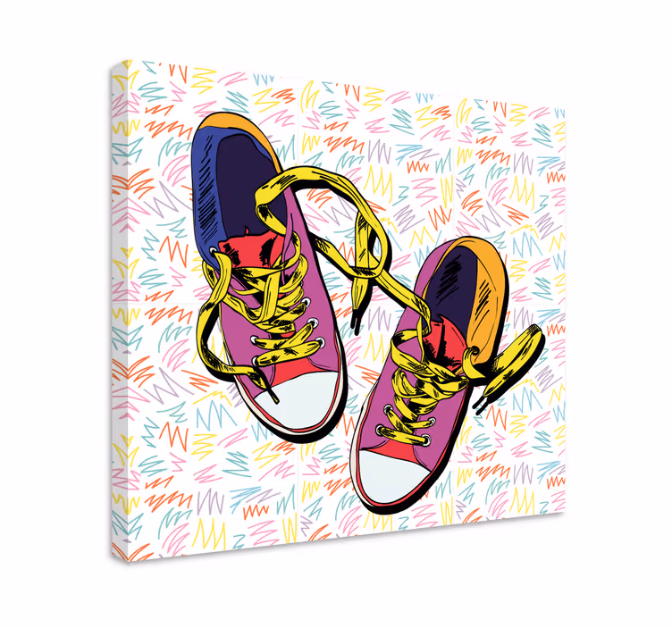 Tableau vintage Converse illustration années 80 chaussures - TenStickers