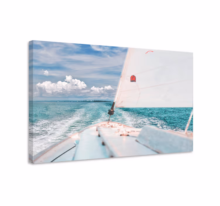 Tableau mer naviguer à travers les vagues - TenStickers