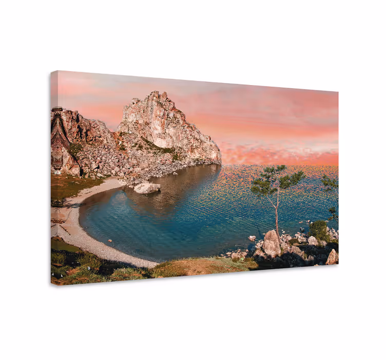 Tableau paysages structure en pierre au bord de la mer - TenStickers