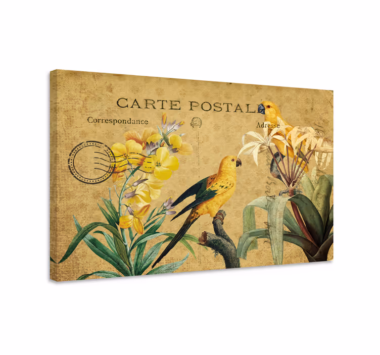 Tableau élégant carte postale vintage oiseau - TenStickers