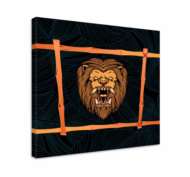 Tableau moderne Roi de la jungle à l'état sauvage - TenStickers