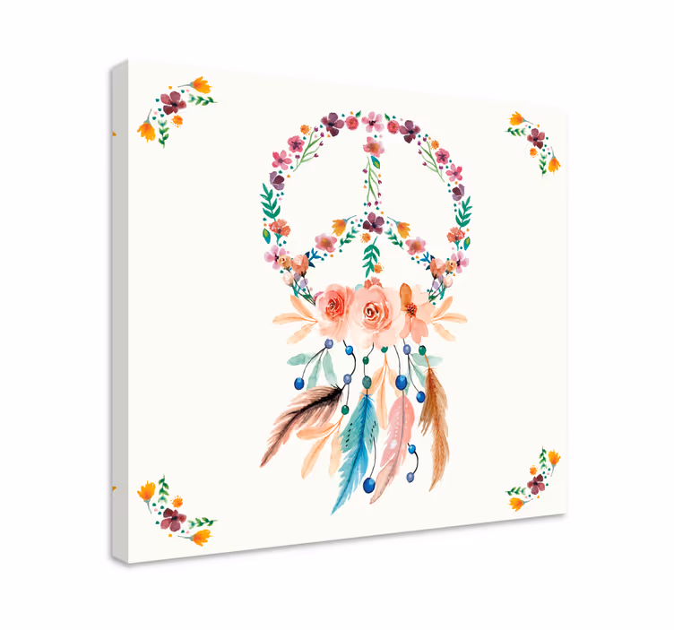 Tableau fleurs et plantes symbole de paix floral - TenStickers