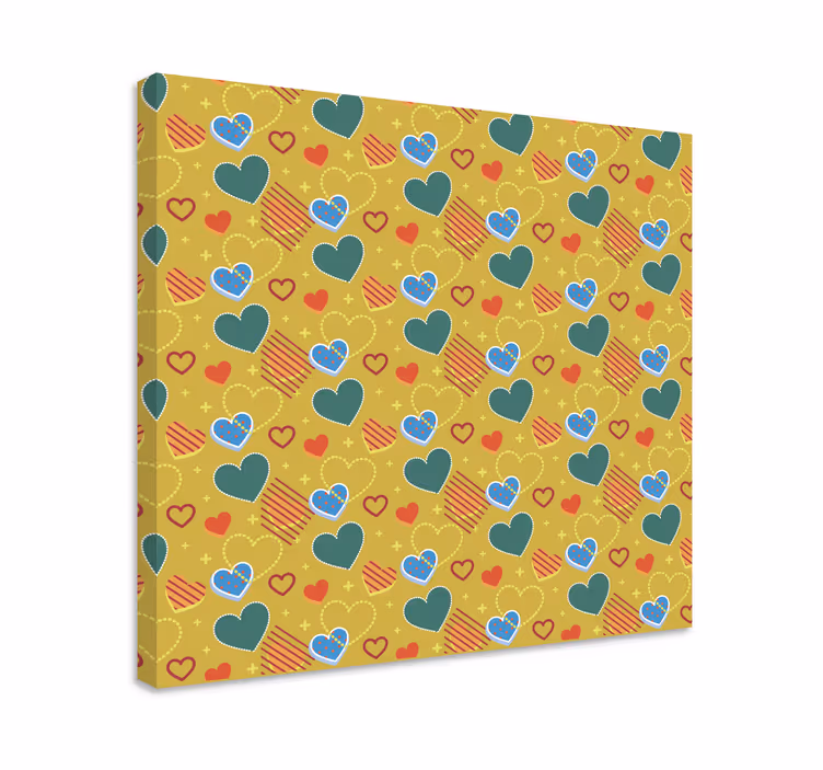 Tableau abc motif de cœurs colorés - TenStickers
