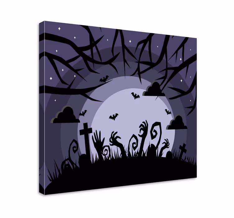 Tableau texte scène de cimetière effrayant - TenStickers