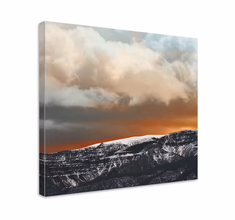 Tableau paysages vue sur le coucher de soleil montagneux - TenStickers