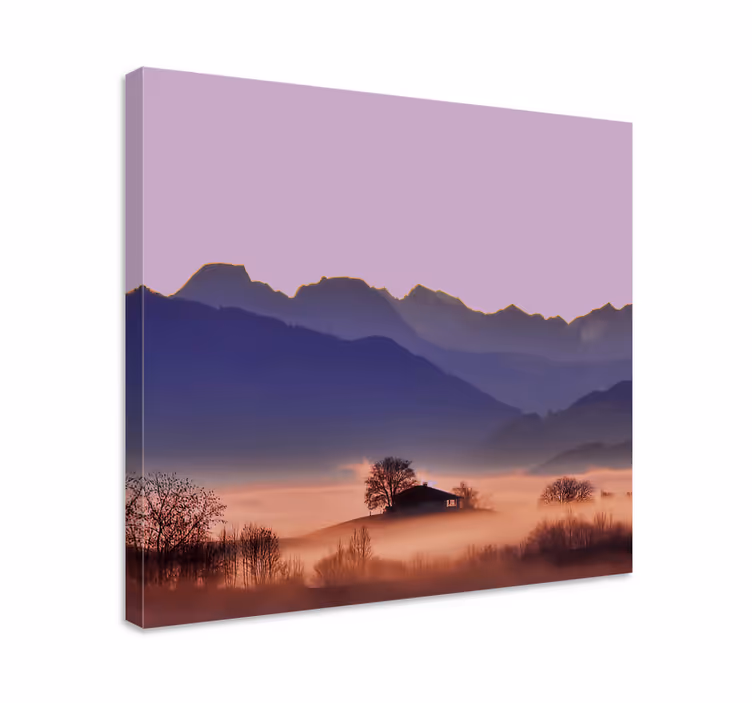 Tableau paysages sérénité de la brume montagneuse - TenStickers