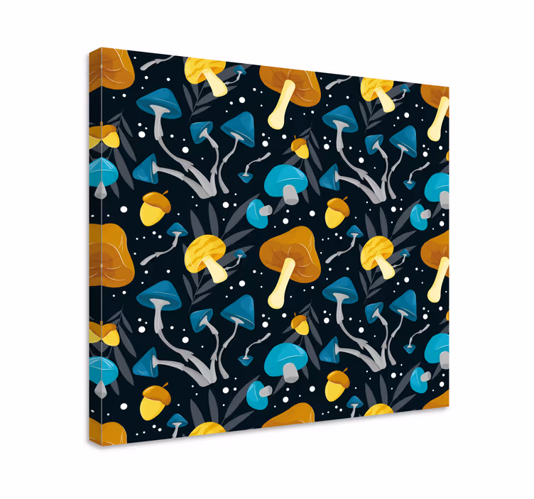 Tableau fleurs et plantes motif forêt de champignons - TenStickers