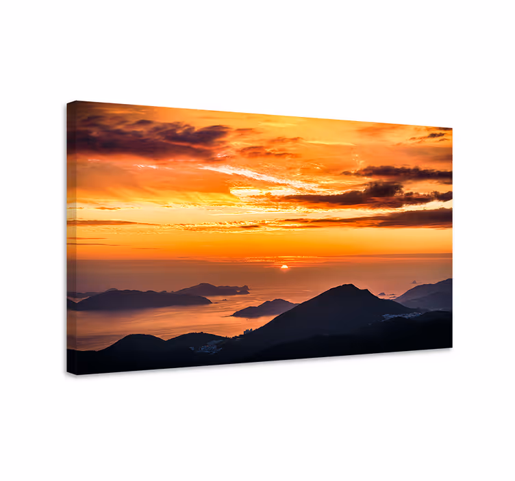 Tableau Photo suédoise au coucher du soleil - TenStickers