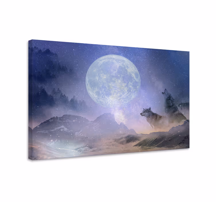 Tableau chiens loups mystiques hurlant - TenStickers