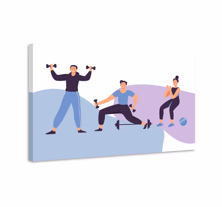Tableau sports passionnés de fitness en entraînement - TenStickers
