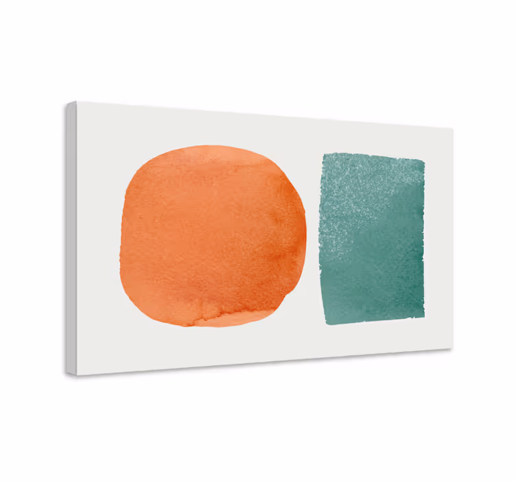 Tableau abstrait aquarelle circulaire et rectangulaire - TenStickers