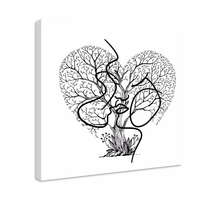 Tableau moderne Arbre de baiser abstrait multi - TenStickers