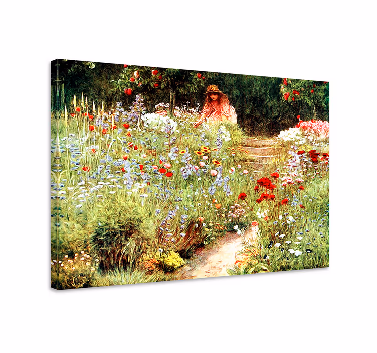 Tableau paysage Style cottagecore jardin vintage - TenStickers