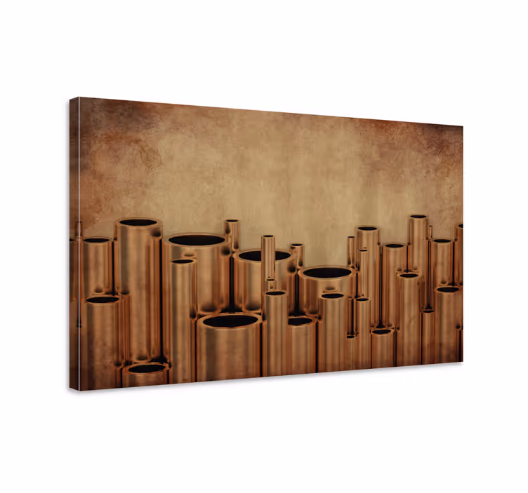 Tableau abstrait arrangements de tuyaux en cuivre - TenStickers
