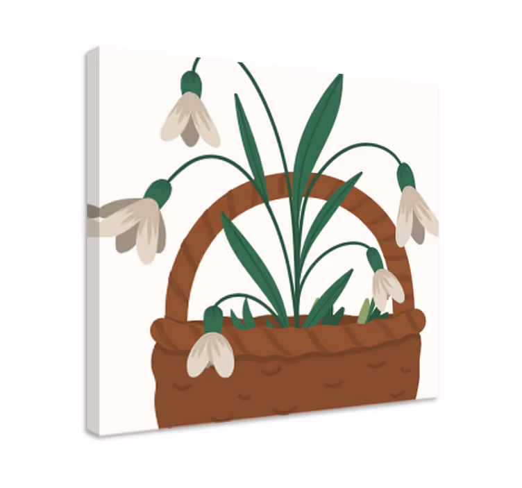 Tableau fleurs et plantes panier de fleurs de perce-neige - TenStickers