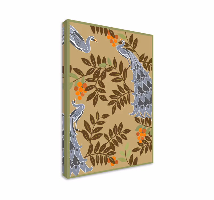 Tableau fleurs et plantes design oiseau élégant - TenStickers