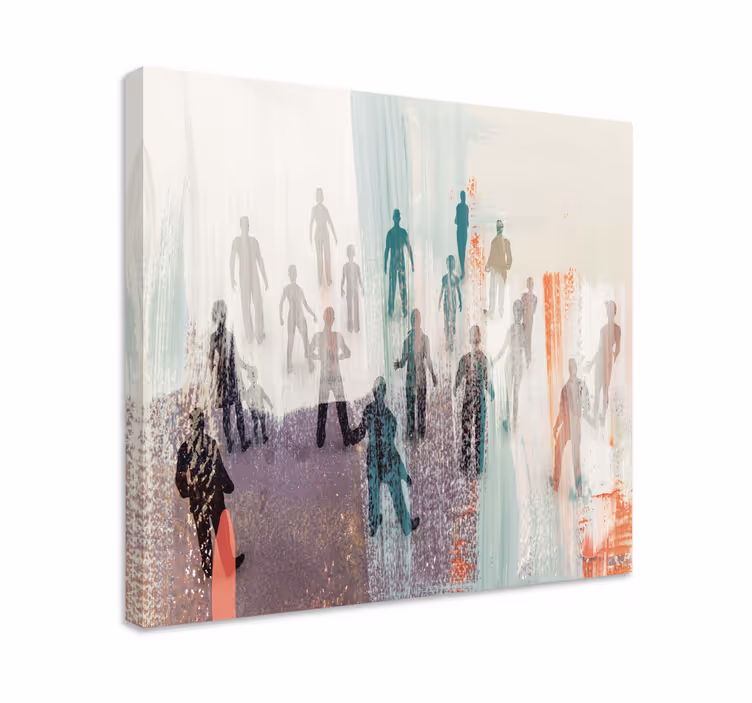 Tableau personnage silhouettes humaines abstraites - TenStickers