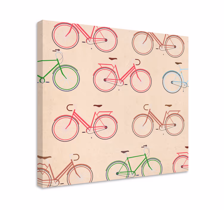 Tableau sports motifs de vélos colorés - TenStickers