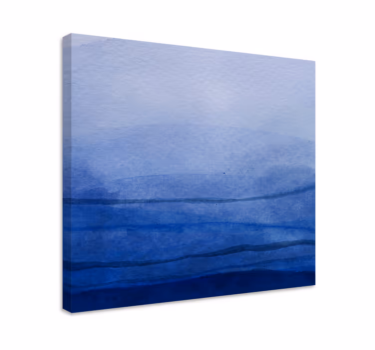 Tableau abstrait en nuances de bleu superposées - TenStickers