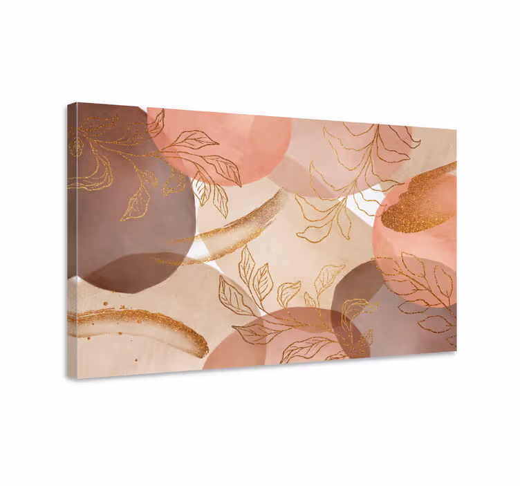 Tableau géométrique motifs de feuilles abstraits - TenStickers