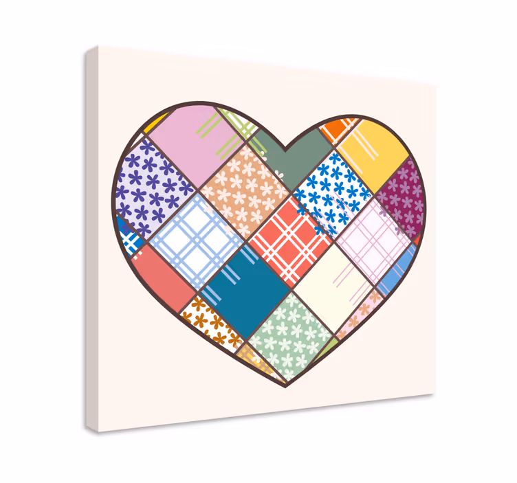 Tableau motivation design patchwork cœur - TenStickers